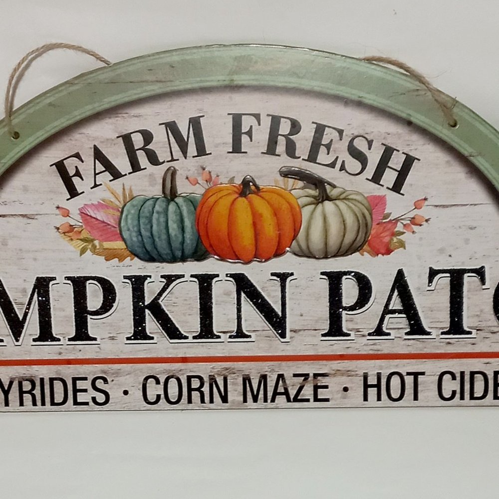 Farm Fresh Pumpkin Patch Decor Wall Sign Hayrides Corn Maze Hot Cider